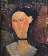 Amedeo Modigliani Woman with a Velvert Ribbon (mk39) oil painting on canvas